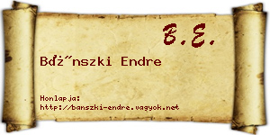 Bánszki Endre névjegykártya